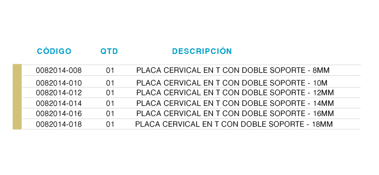 LAMINOPLASTIA PLACA CERVICAL EN T CON DOBLE SOPORTE