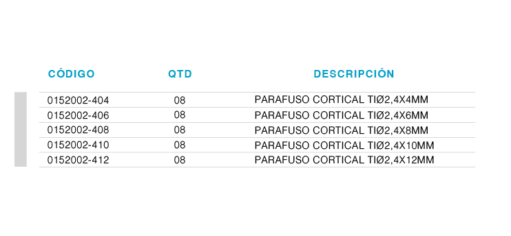 PARAFUSO CORTICAL TI Ø2,4