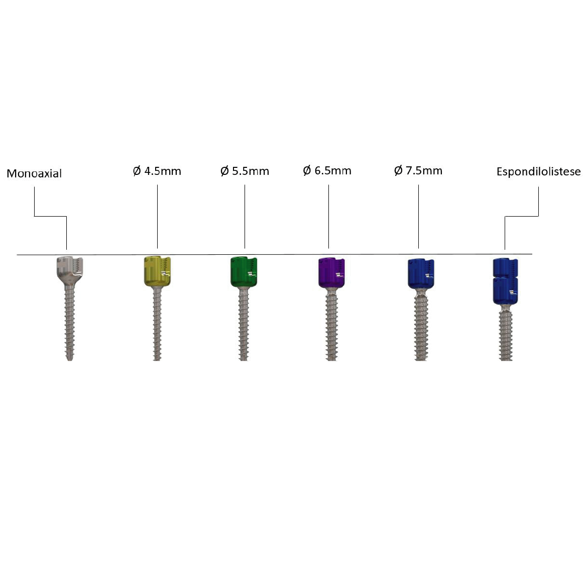 RIGID SPINE PLUS - TORNILLOS DEL SISTEMA DE FIJACIÓN DE COLUMNA