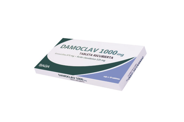 DAMOCLAV 1000 MG. Amoxicilina 875mg + Clavulanato De Potacio 125mg